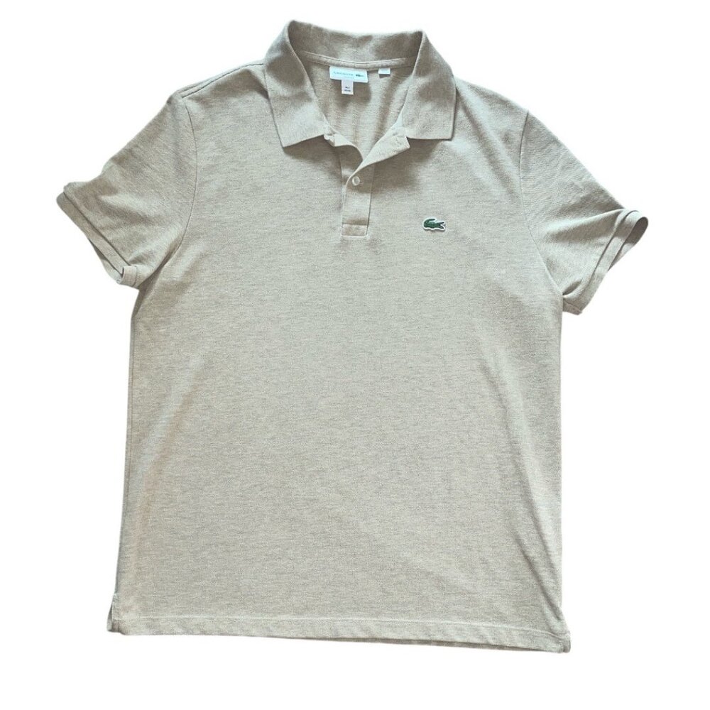 Lacoste Mens Slim Fit Polo Shirt US XXL Size 7 Beige